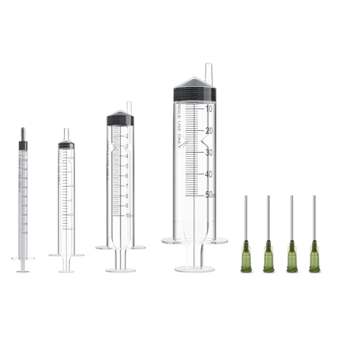 1ml, 3ml, 10ml & 50ml Syringe & Needle Bundle (4 pack)