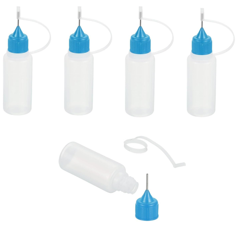 5 X 10ml Needle Tip Bottles (Blue Caps)