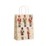 Gift bag with nutcracker design on a white background