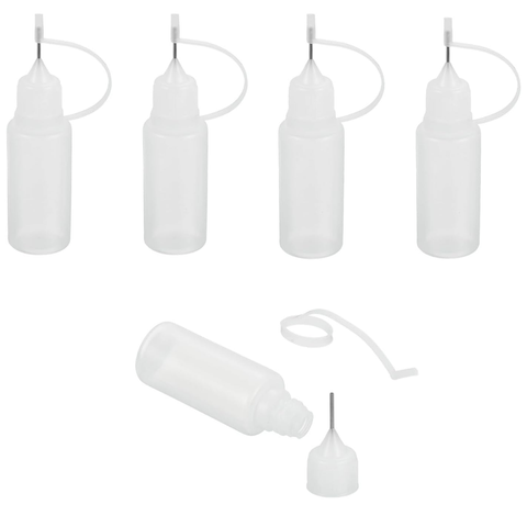 5 x Needle Tip Bottles (White)