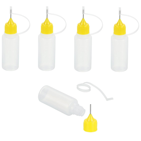 10ml Needle Tip Bottles x 5 (Yellow)